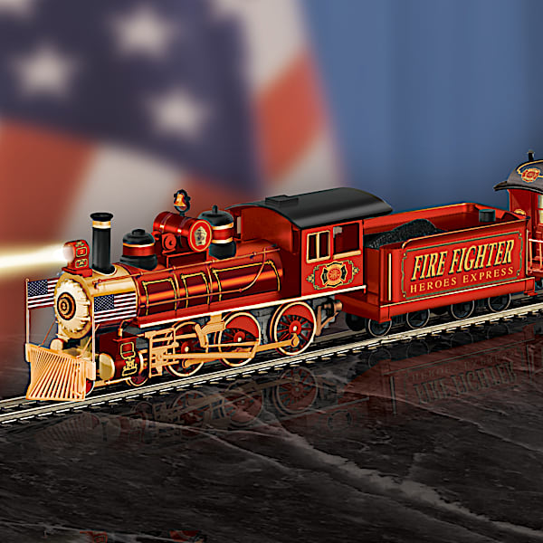 Firefighter Illuminated Electric Train With Glen Green Art