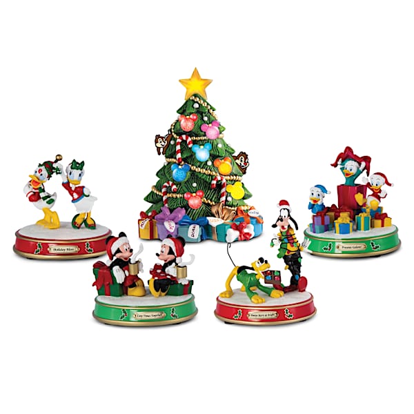 Disney Holiday Moments Sculptures And Illuminated Tree