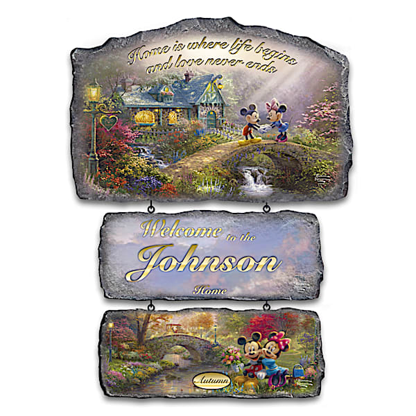Disney Thomas Kinkade Personalized Welcome Sign Collection