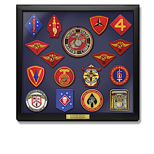 USMC Historic Replica Embroidered Patches With Display