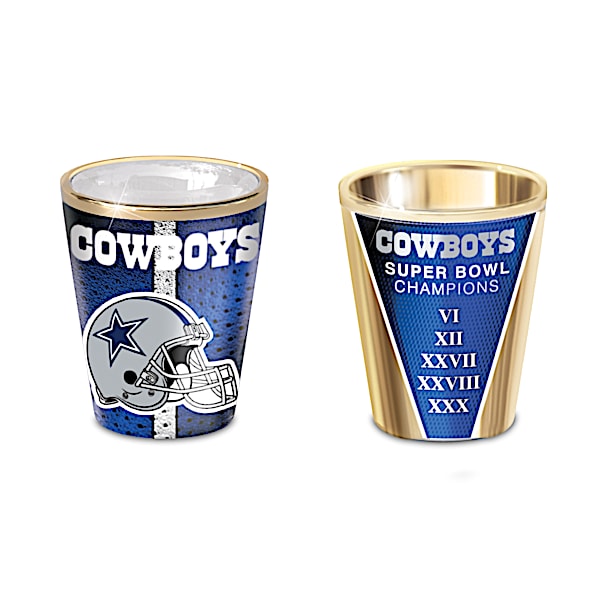 Dallas Cowboys Colorful Shot Glasses With Display Rack