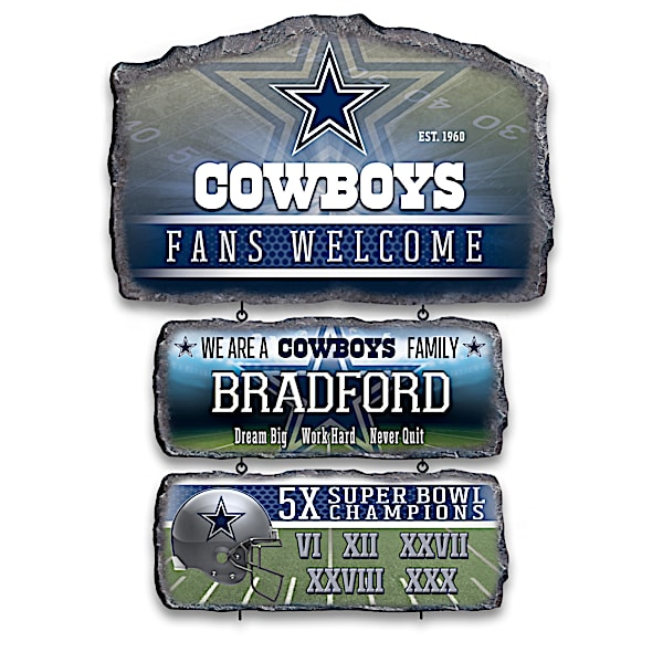 Dallas Cowboys Personalized Stone-Look Welcome Sign