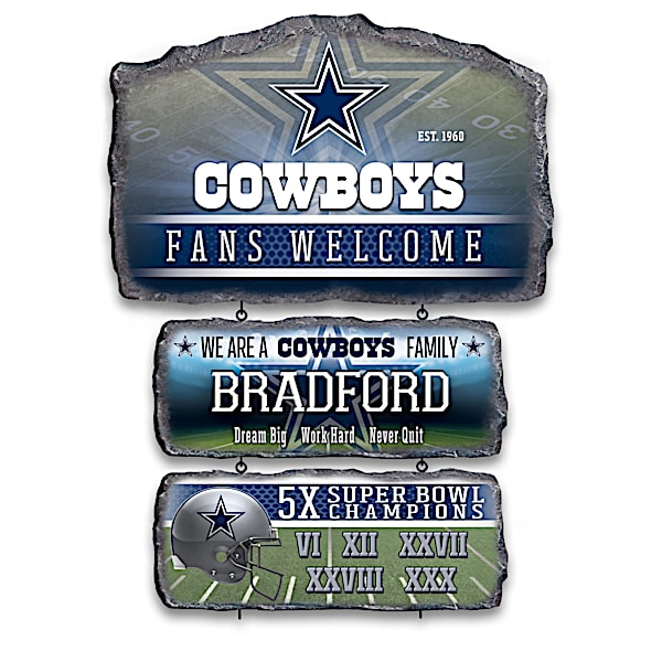 Dallas Cowboys Personalized Stone-Look Welcome Sign