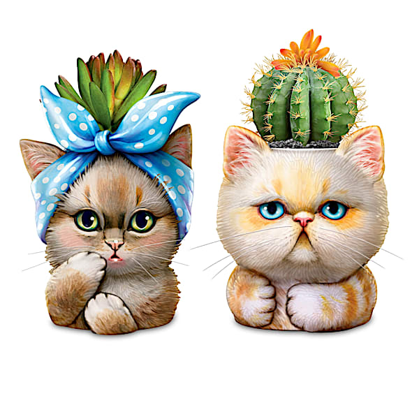 Kayomi Harai Purr-fect Planters Succulent Sculptures