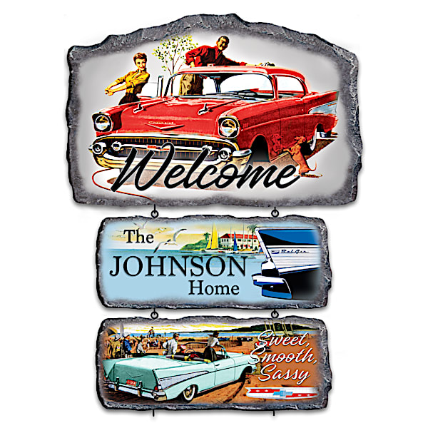 Classic Chevy Bel Air Personalized Welcome Sign Collection