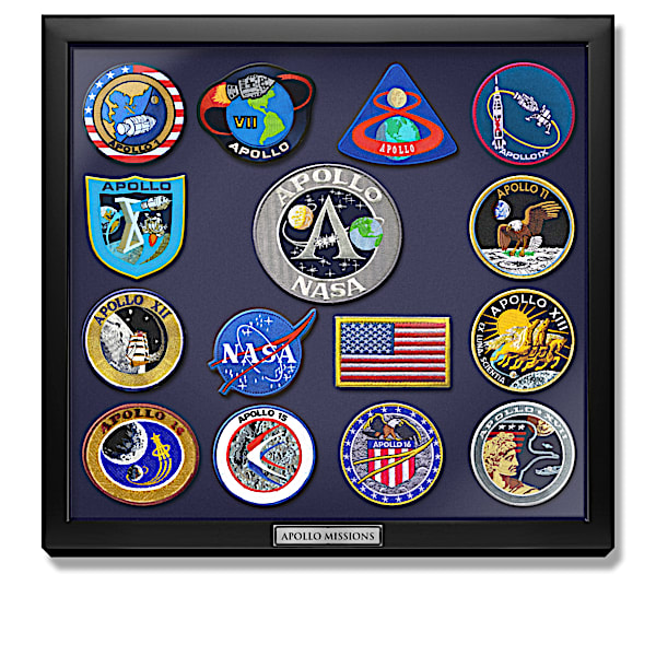 Apollo Mission Replica Embroidered Patches With Display