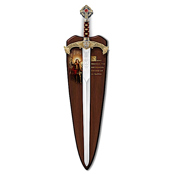 Archangel 3-1/2'-Long Swords With Wooden Wall Displays