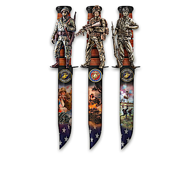 USMC Knife Wall Decor Collection With James Griffin Art