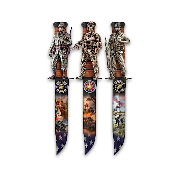 USMC Knife Wall Decor Collection With James Griffin Art