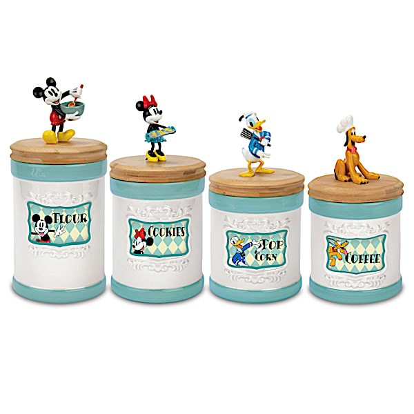 Mickey Mouse & Friends Kitchen Canisters With Labels