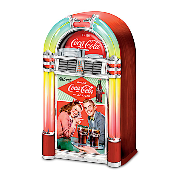 COCA-COLA Color-Changing Jukebox Sculptures Play 1950s Music