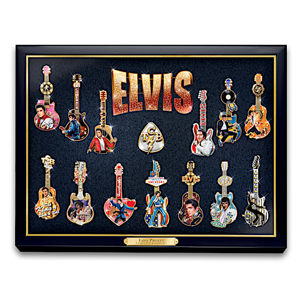 Elvis Presley Legacy Pin Collection With Display Case