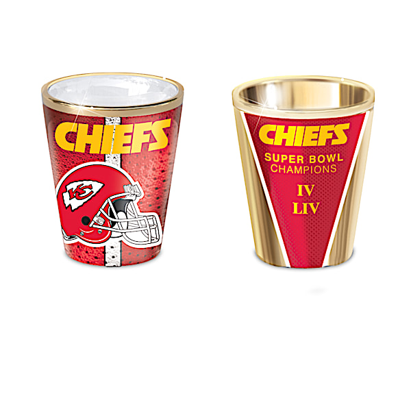 Kansas City Chiefs Shot Glasses With Colorful Finishes