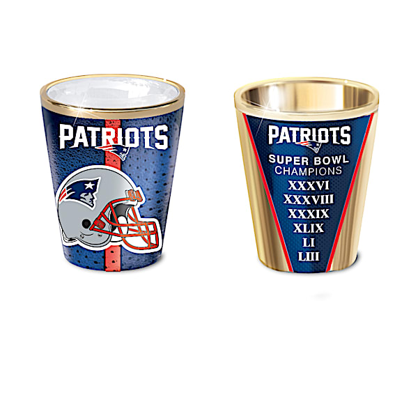 New England Patriots Shot Glasses With Colorful Finishes