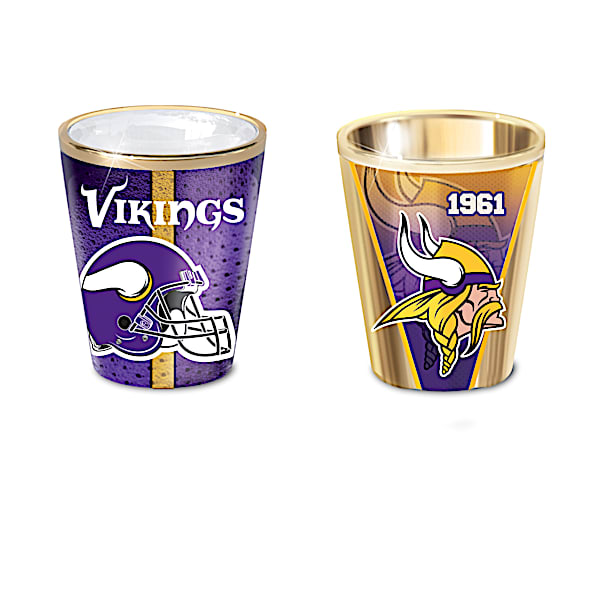 Minnesota Vikings Shot Glasses With Colorful Finishes