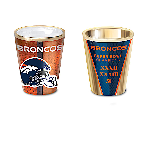 Denver Broncos Shot Glasses With Colorful Finishes