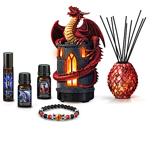 Anne Stokes Essential Oils Collection With Light-Up Diffuser