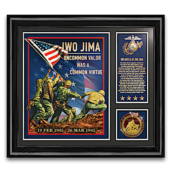 USMC Defining Moments Framed Wall Decor With Military Art