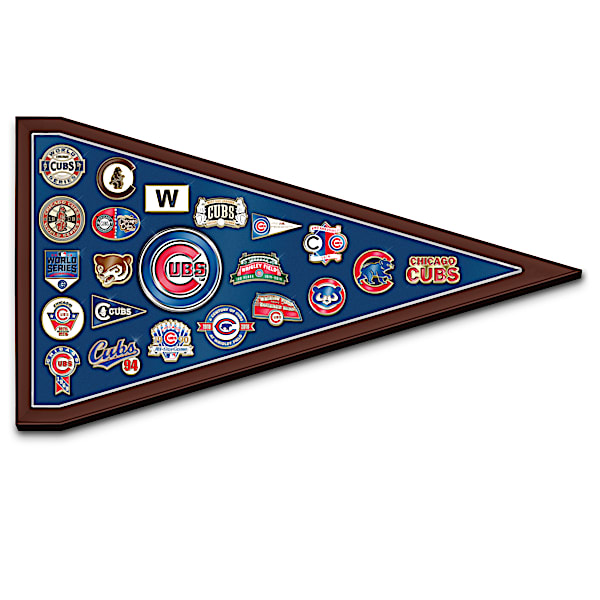 Cubs Tribute Pin Collection With Pennant Display