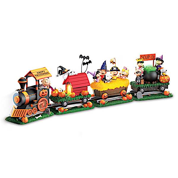 PEANUTS Halloween Train Sculptures With Lights And Music