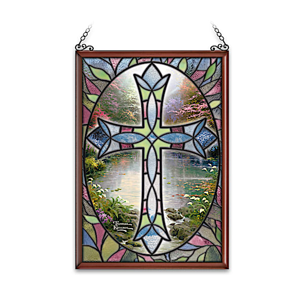 Thomas Kinkade Crosses Stained-Glass Window Panels