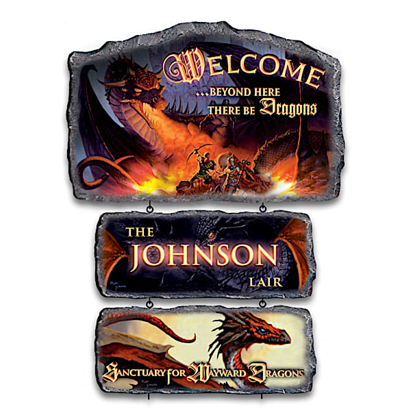 Matthew Stawicki Dragon Art Welcome Sign Collection