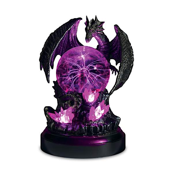 Dragon Sculptures With Touch-Activated Lighted Plasma Balls