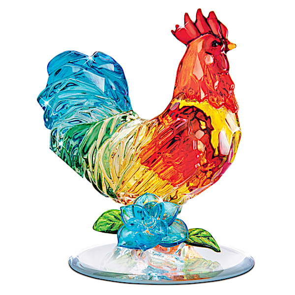 Country Charmers Crystal Rooster Sculpture Collection