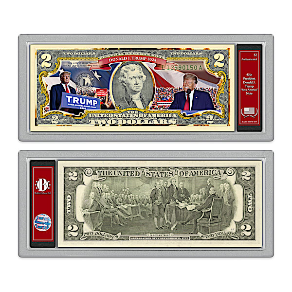 President Donald Trump Vivid Full-Color $2 Bills Currency Collection