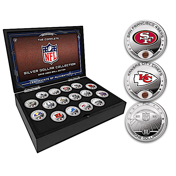 NFL Silver Dollar Coins Game-Used Ball Edition