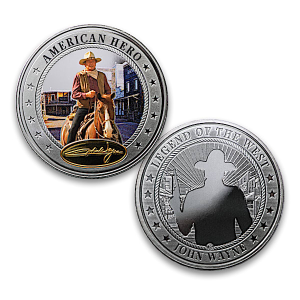 John Wayne Silver-Plated Proof Coins With Display Box