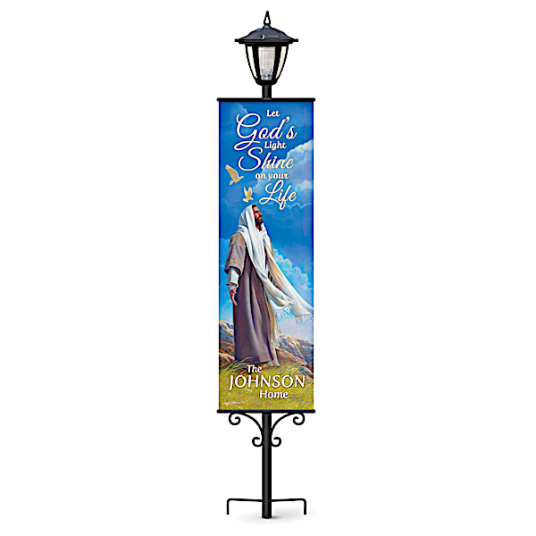 Greg Olsen Personalized Welcome Banners With Solar Lamppost