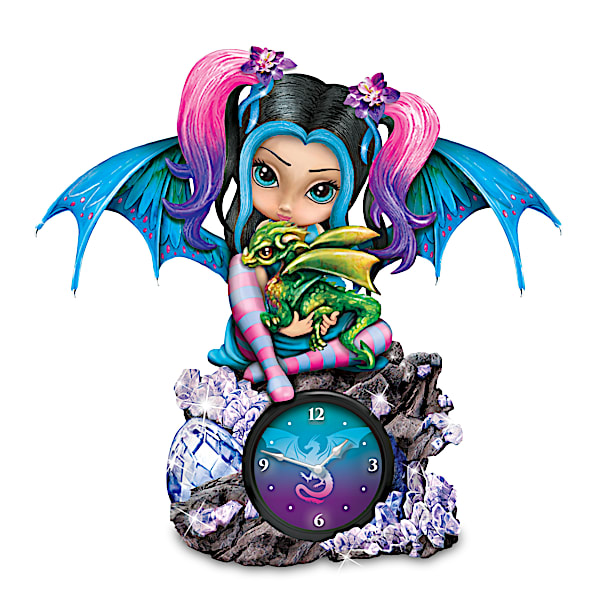 Jasmine Becket-Griffith Crystalline Fairy Dragon Clocks
