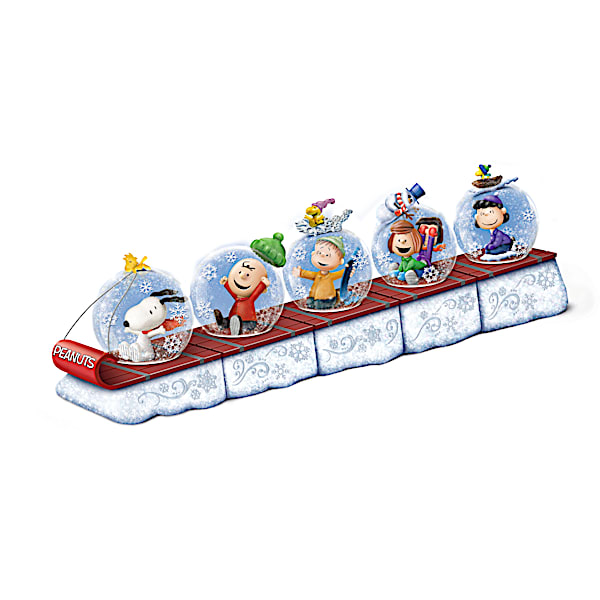 PEANUTS Illuminated Toboggan Snowglobe Collection