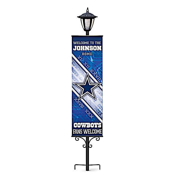 Cowboys Personalized Welcome Banners With Solar Lamppost