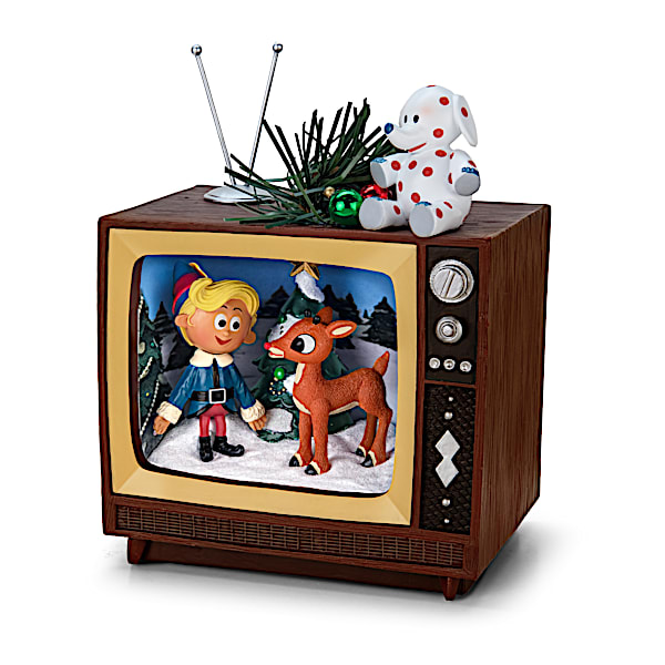 Rudolph Vintage-Style TV Sculptures With Lights And Music