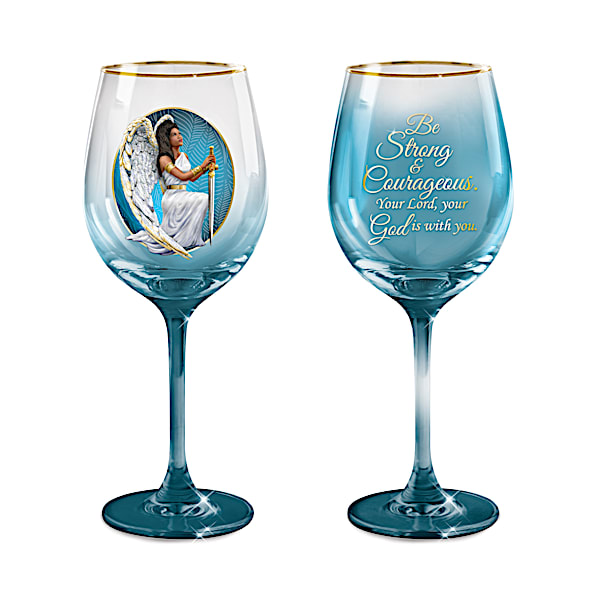 Keith Mallett Inspirational Wine Glasses With 12K-Gold Rims