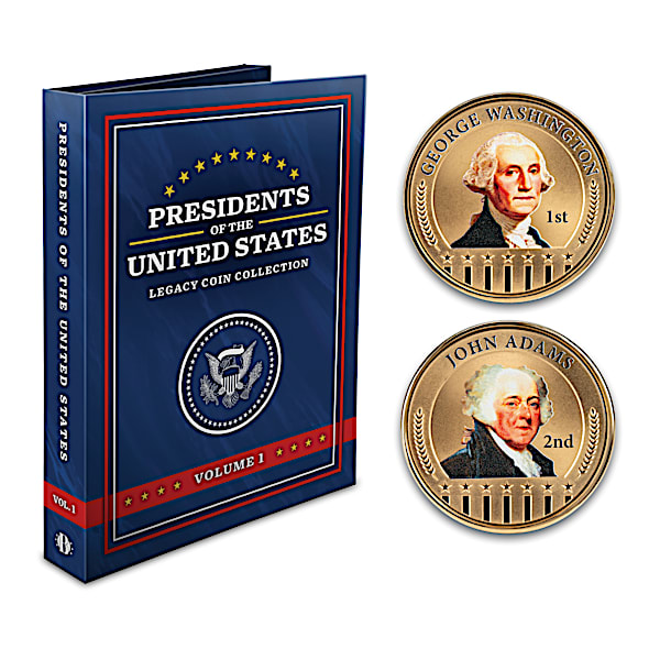 Presidents Of The United States Brass-Plated Coins And Album