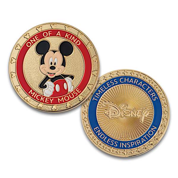Disney Mickey Mouse 24K Gold-Plated Medallions & Portfolio