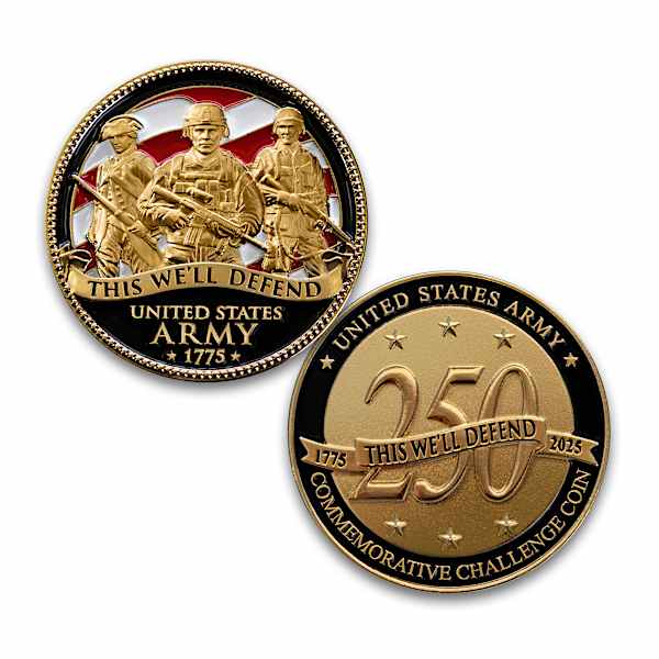 U.S. Army 250th Anniversary 24K Gold-Plated Challenge Coins