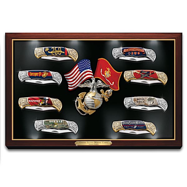 USMC: Semper Fi Knife Collection With Illuminated Display