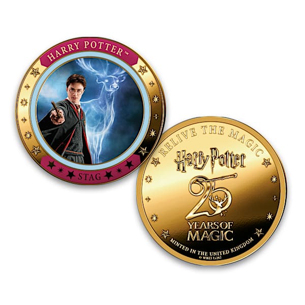 HARRY POTTER 25th Anniversary Golden Bronze Challenge Coins