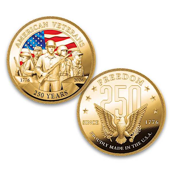 USA 250th Anniversary Military Veteran Challenge Coins