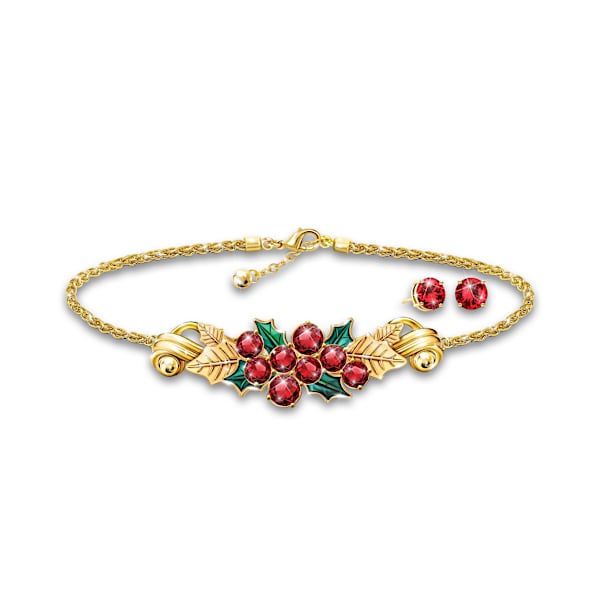 Seasonal Artistic Crystal Bracelets With Deluxe Jewelry Case