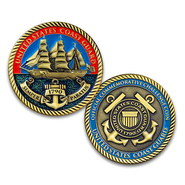 U.S. Coast Guard Challenge Coins With Raised-Relief Imagery