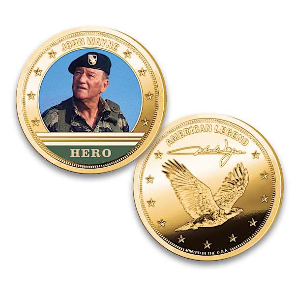 U.S.-Minted John Wayne Military Proof Coins And Display Box