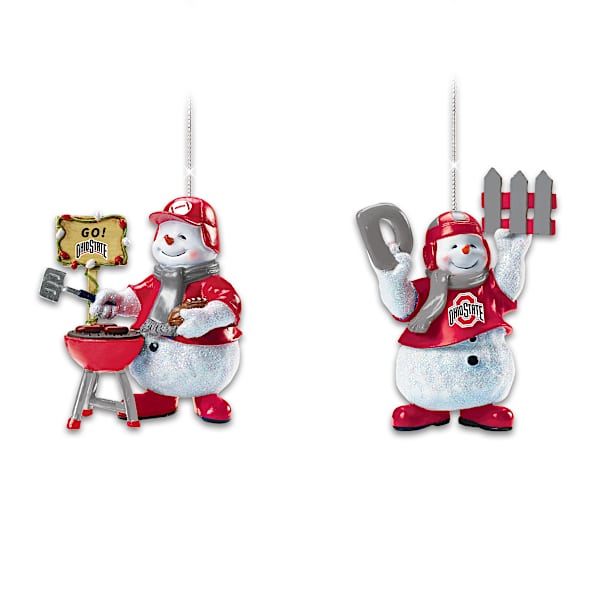 Ohio State Buckeyes Snowman Christmas Ornaments
