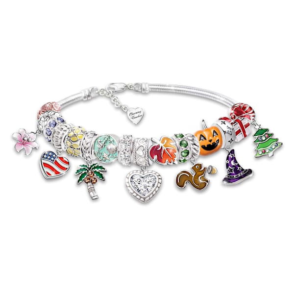 Hand-Enameled Holiday Charm Collection With Free Bracelet