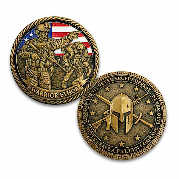 American Warrior Ethos Challenge Coin Collection And Display