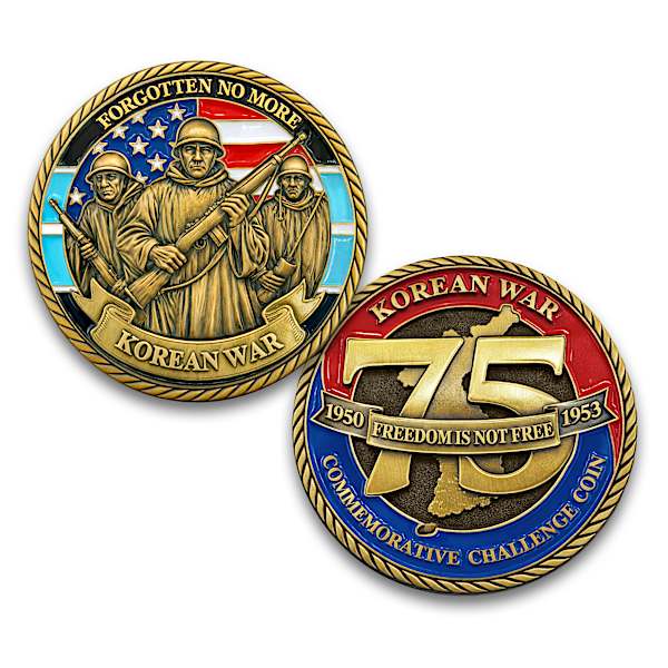 Korean War 75th Anniversary Challenge Coins